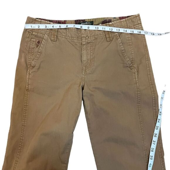 EDDIE BAUER Tan Wide Leg Cotton Mid Rise Casual Pant 6 - Picture 7 of 10